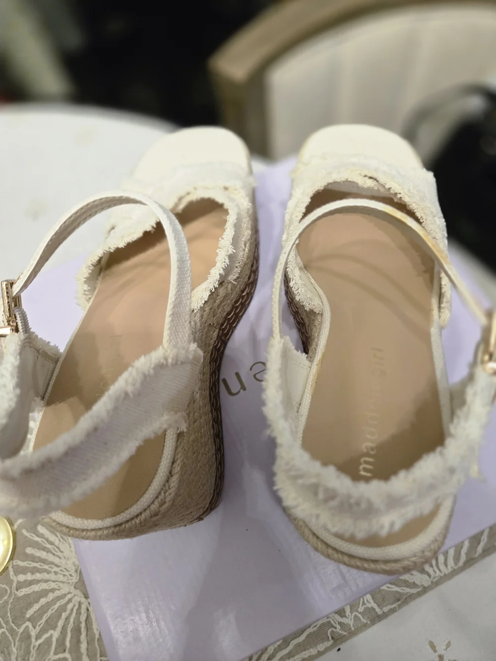 Madden Girl Cream Carlotta Espadrille Platform Wedge Sandals 7.5